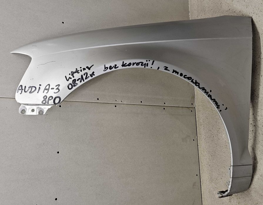 Audi A3 8P0 błotnik przód przedni lewy 08-12r. lifting z mocowaniem