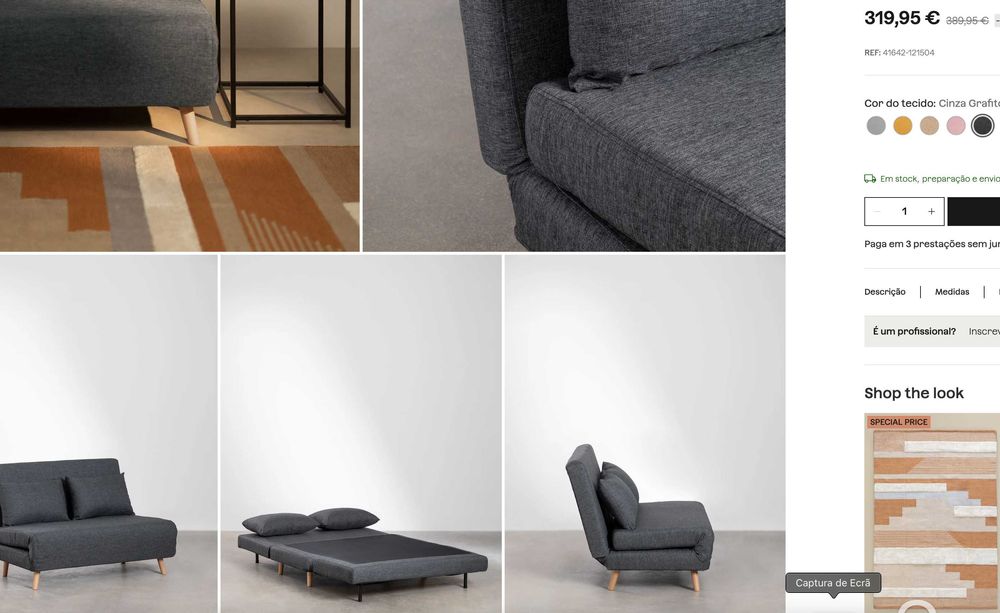 Sofá(Cama) Chaise long - Desdobrável