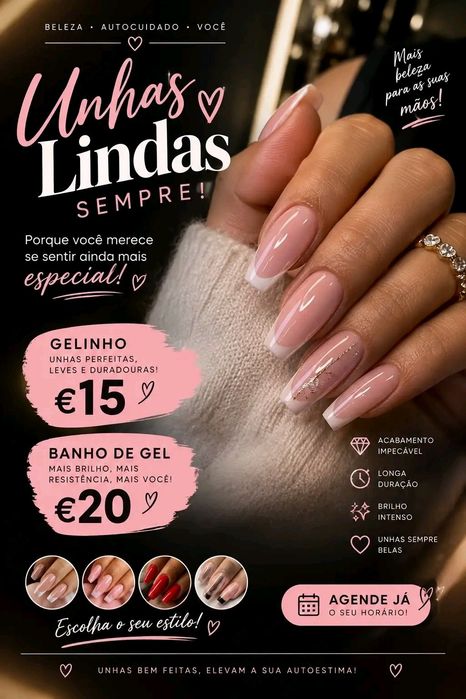 Unhas de gel/ gelinho/ banho de gel e pedicure simples verniz gel e cutilagem