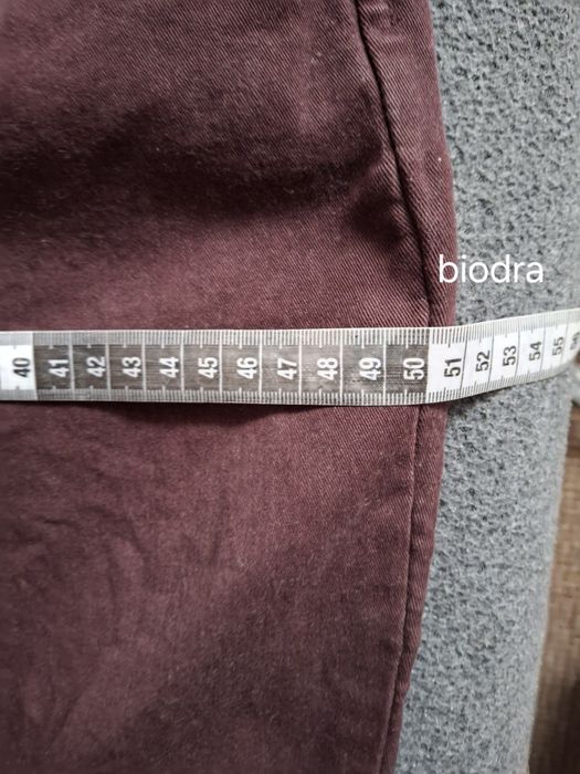 Bordowe damskie spodnie rurki 44r