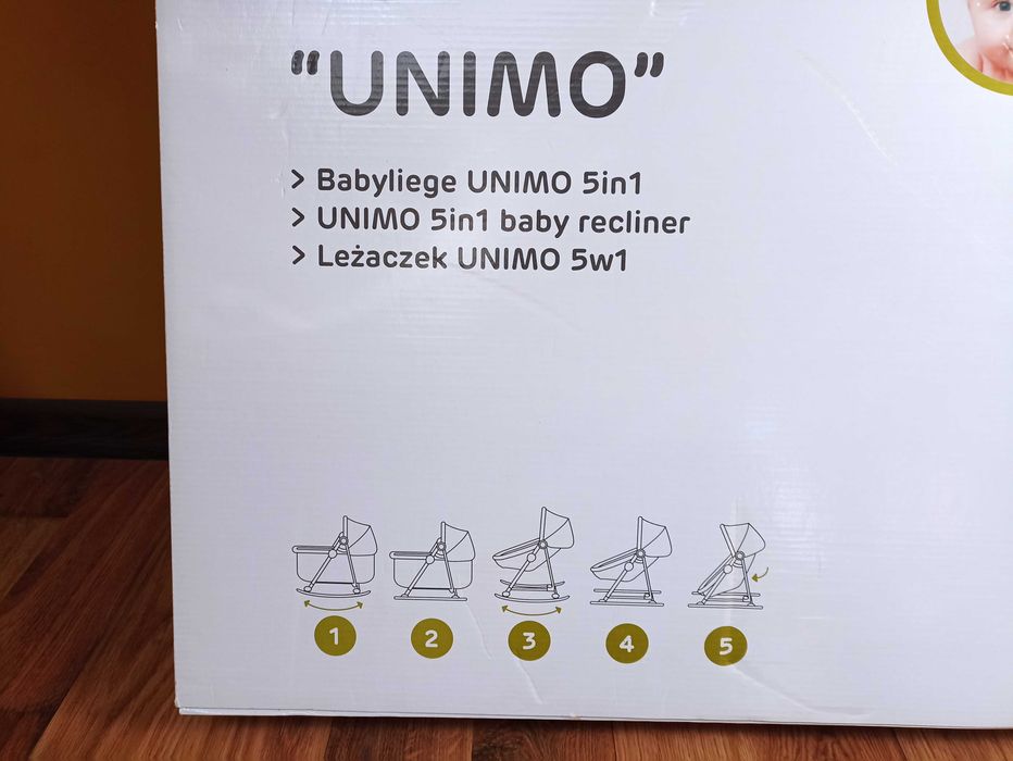 Kinderkraft Unimo 5w1 leżaczek BUJACZEK ŁÓŻECZKO huśtawka siedzisko