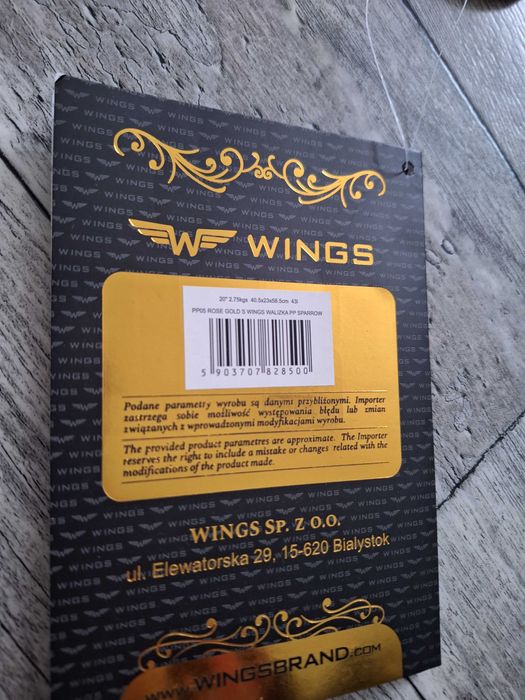 Walizka kabinowa Wings Sparrow 43L Rose Gold (idealna na weekend)