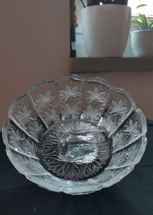 szklana miseczka w kwiatki