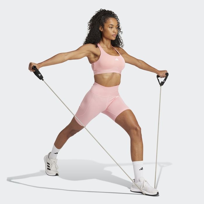 Шорти жіночі adidas optime essentials stash pocket peach ix5026