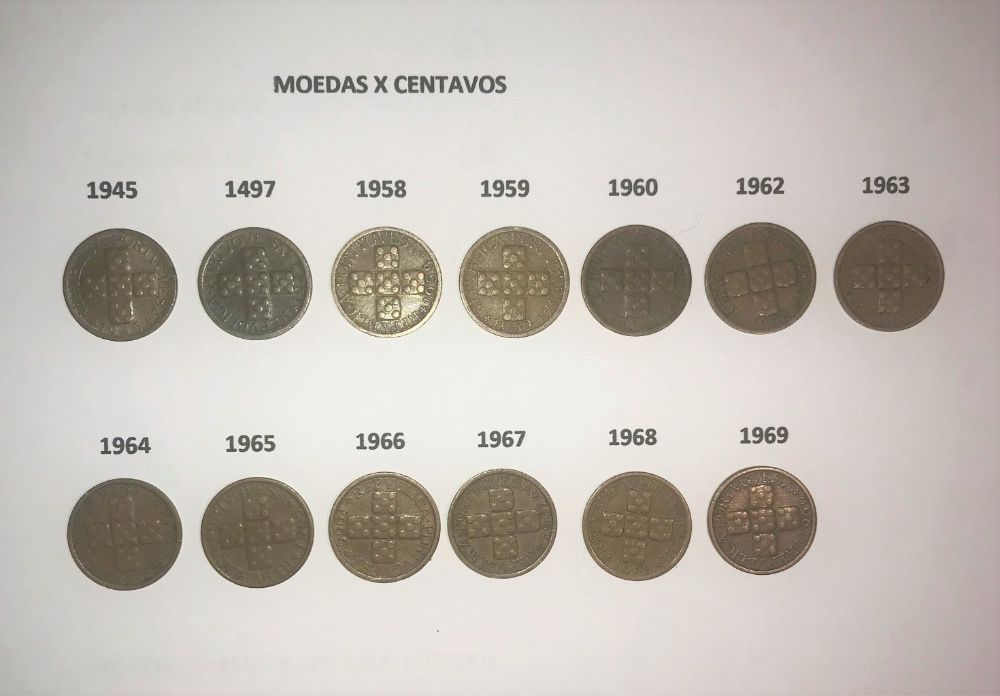 Moedas de X Centavos de 1945 a 1969