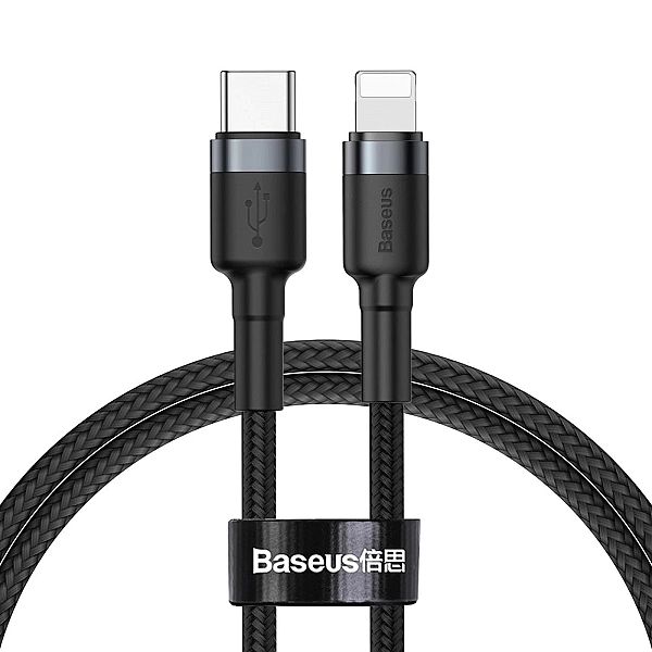 Kabel Baseus CATLKLF-G1 Lightning - USB-C PD QC 18W 480Mb/s 1m - czarn