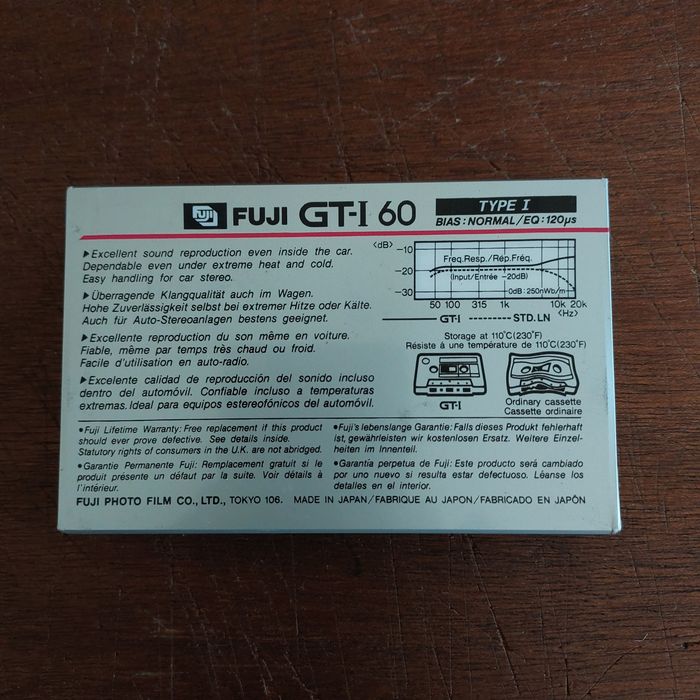 Cassetes audio novas seladas Fuji GT-I 60 pack de 7