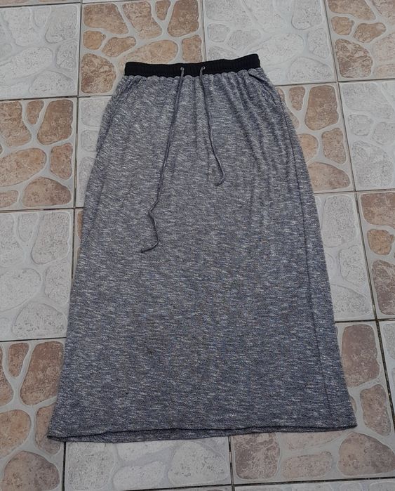 Szara spódnica maxi na gumce