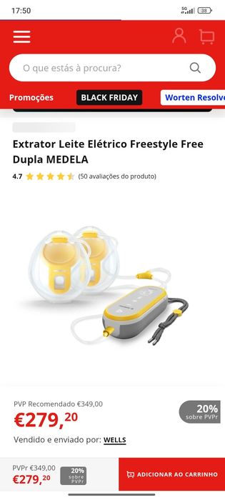 Extrator Leite Elétrico Freestyle Free Dupla MEDELA