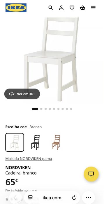 4 Cadeiras brancas ikea NORDVIKEN