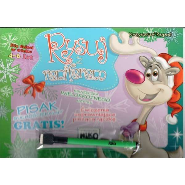 Rysuj z reniferem + Pisak suchościeralny