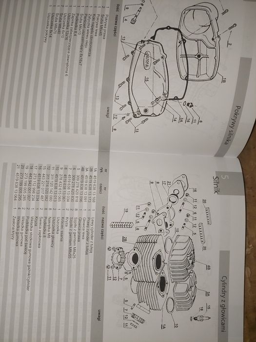 Nowy katalog czesci instrukcja obsługi rama silnik jawa 350 ts sport