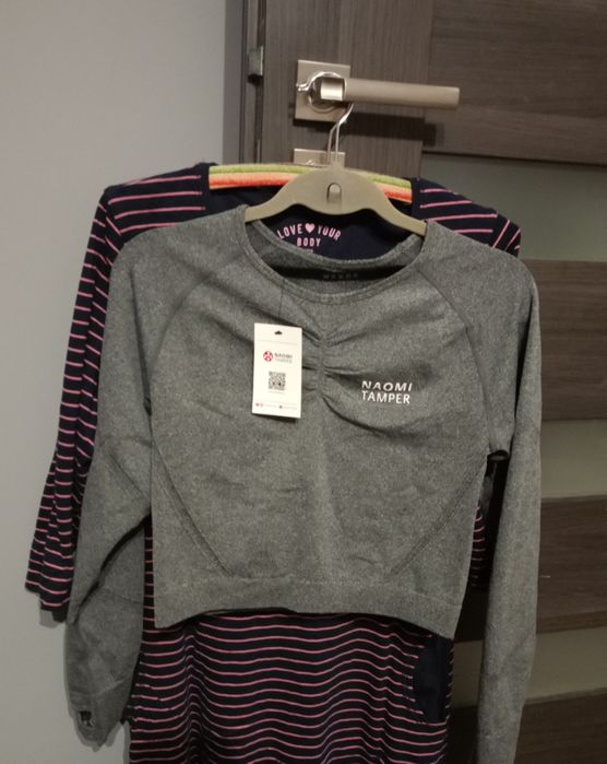 Krótki top sportowy Longsleeve Fit&Sweet Gray Naomi Tamper L