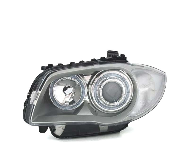 FARÓIS BMW E81 E87 E82 E88 OLHOS DE ANJO FUNDO CROMADO CINZA