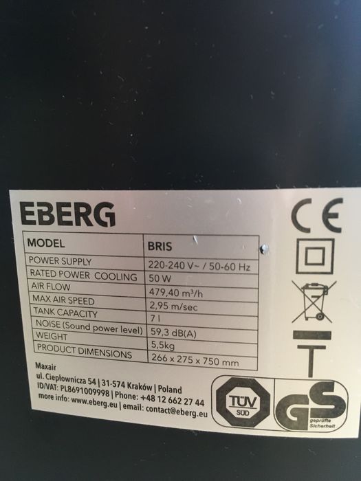 Klimator ewaporacyjny EBERG BRIS