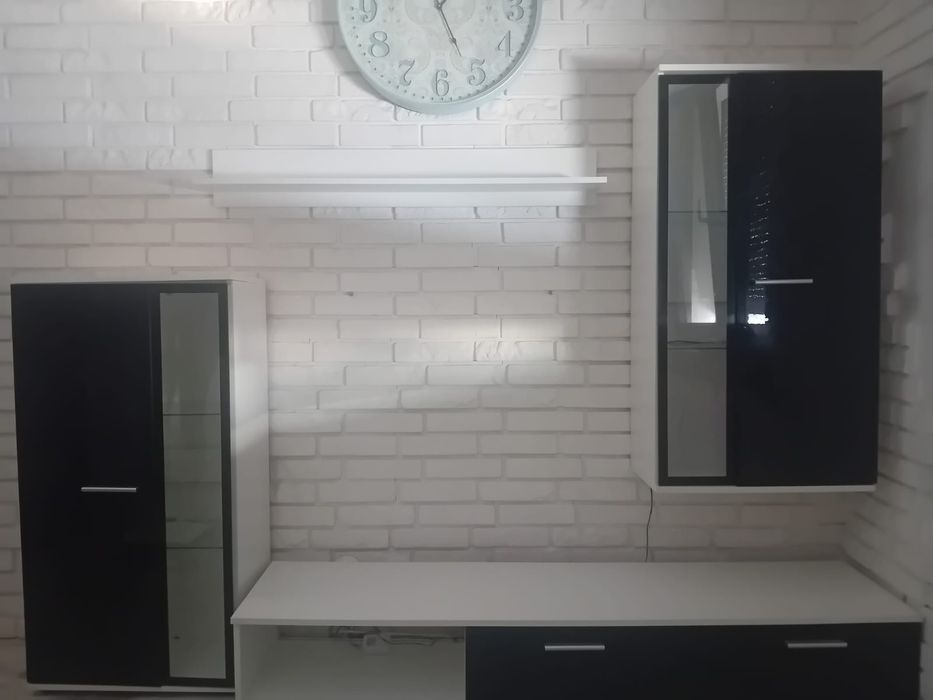 Zestaw mebli rtv czarny polysk