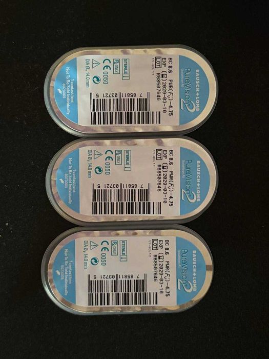 Soczewki kontaktowe BAUSCH&LOMB PureVision 2 -4.75 3 szt
