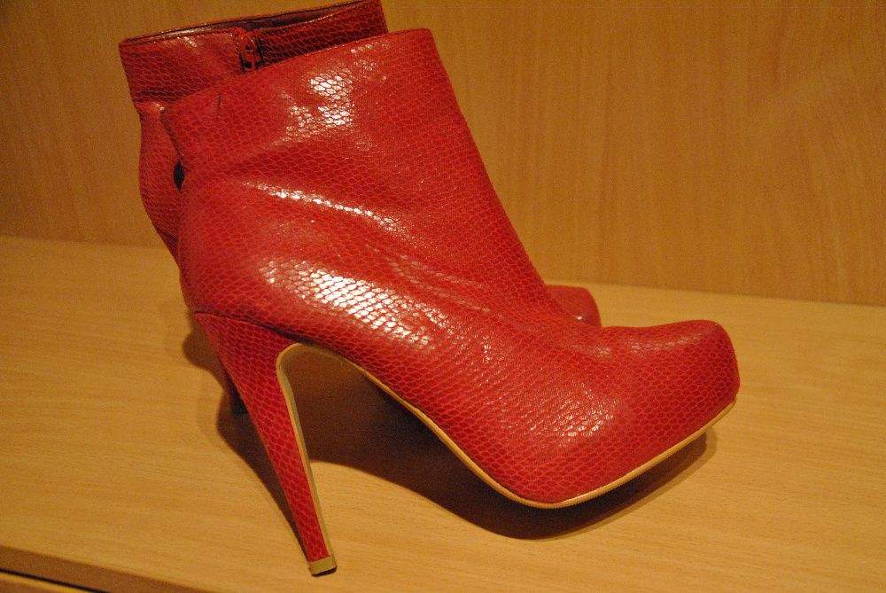 buty, botki, Rebel Heart, rozmiar 7/ 41/ kolor malinowy,wężowa skóra/8