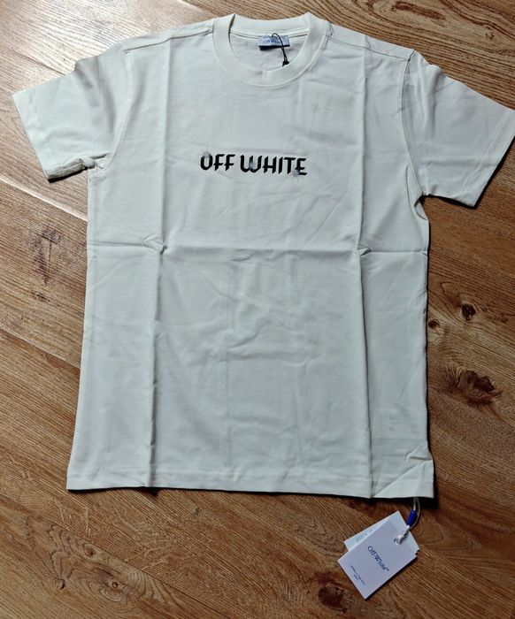 T-shirt męski Off-White ecru kremowy nowy M
