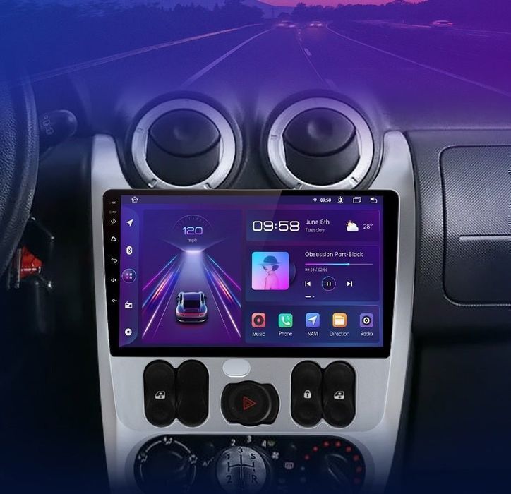 Renault Logan Sandero Dacia Duster – Radio Android 15 9" CarPlay Android Auto 4GB/64GB GPS Nawigacja Stacja Multimedialna WiFi Bluetooth DSP 4G LTE PL