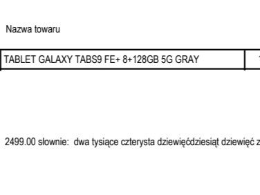 Tablet Samsung Galaxy Tab S9 FE+ (8/128 GB) z etui i szkłami