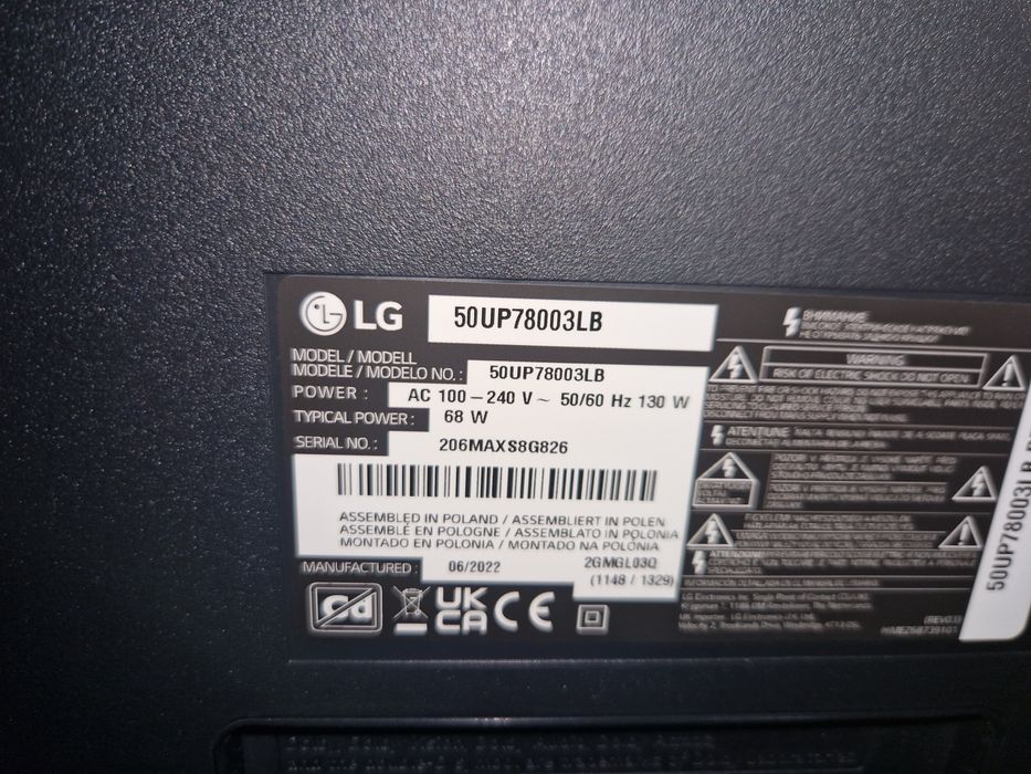 Telewizor LG 50UP78003LB | 4K UHD | Smart TV | Komplet + Karton