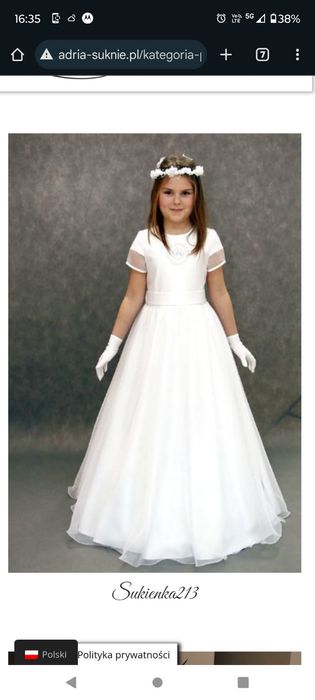 Suknia komunijna + bolerko gratis