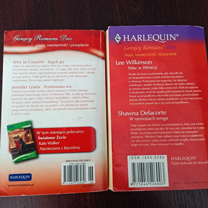99. Harlequin z serii ,,Gorący Romans Duo" 2 sztuki