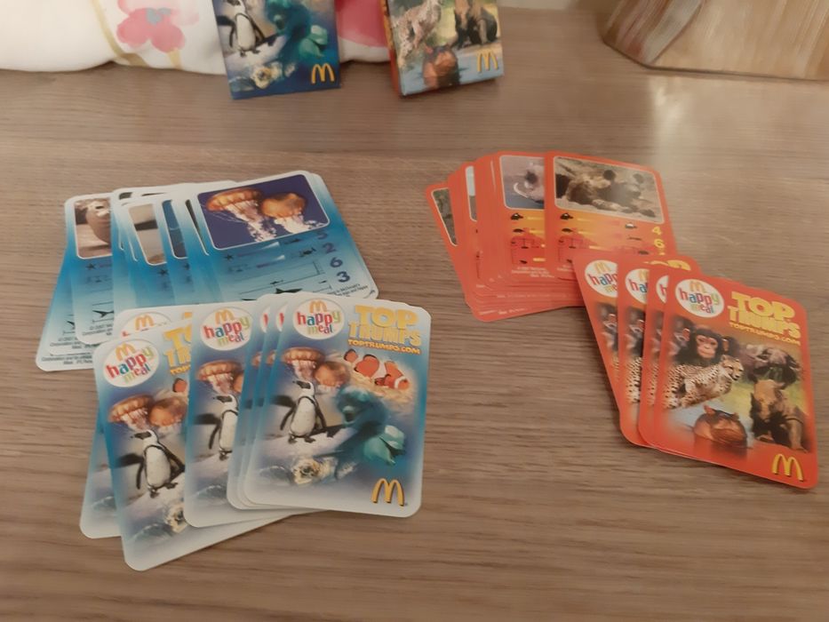 Top Trumps happy meal McDonald kolekcja karty zwierzaki edukacja zesta