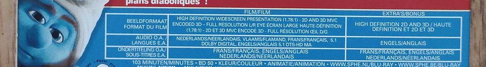 DVD / Film / Blu-Ray /3D / Smurfs-3D