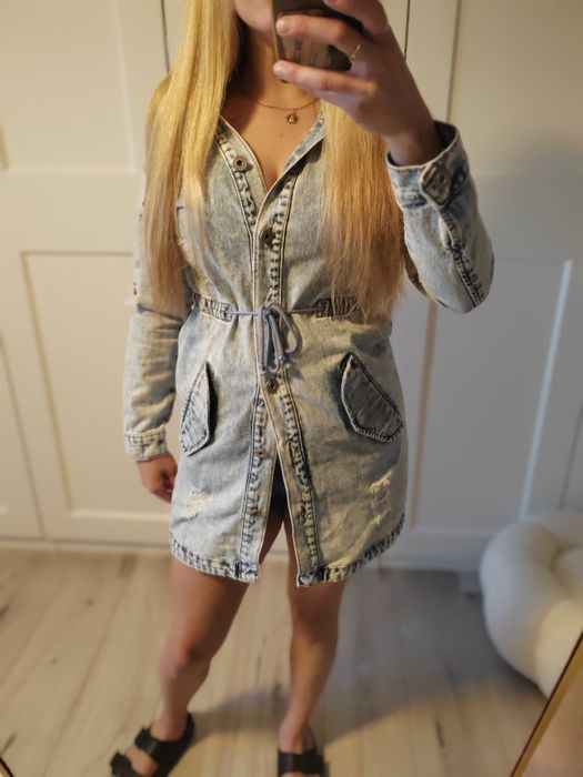 Parka jeansowa S