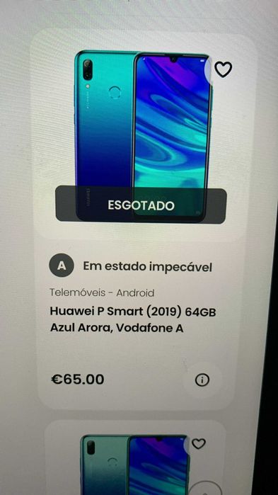 Huawei P Smart 2019 + caixa + pelicula + capa