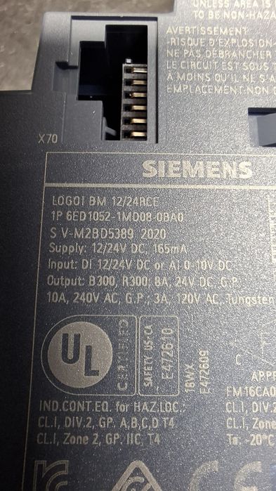 Sterownik PLC Siemens BM 12/24 RCE z modulem rozszerzen DM 16 24 R