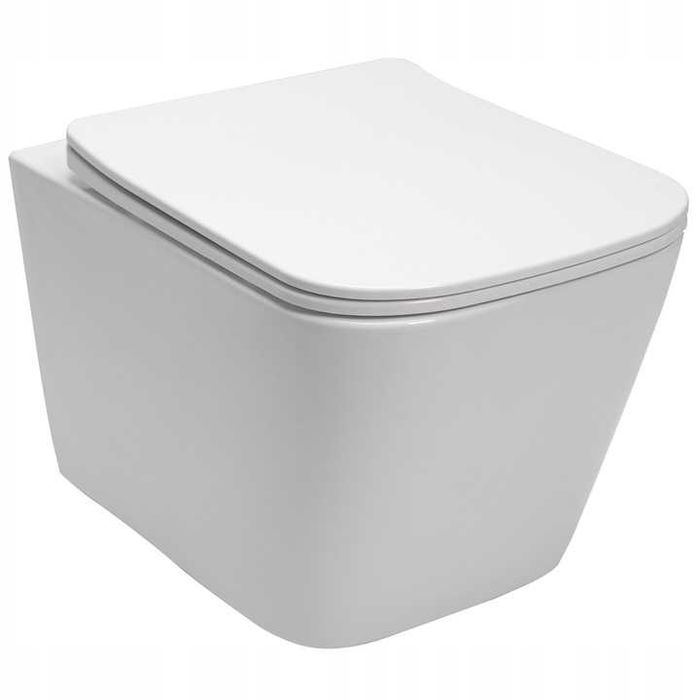 WC miska seria CUBIK rimless + deska duroplast NANO coating ITALY