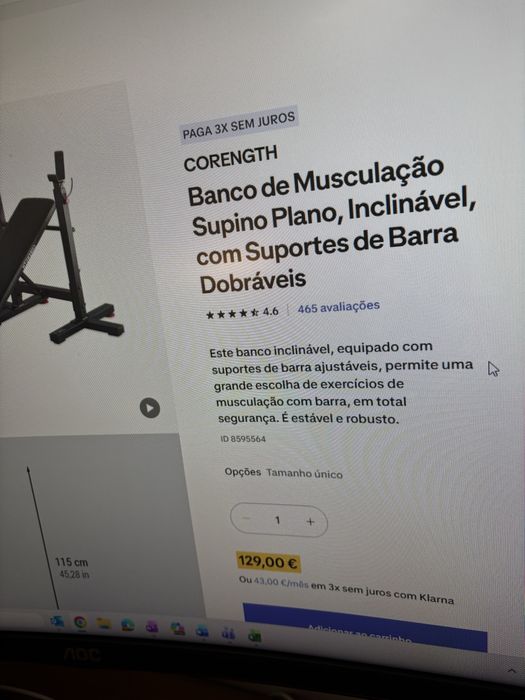 Banco de Musculação Supino Plano, Inclinável, com Suportes de Barra Dobráveis
