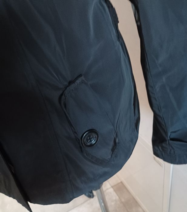 Płaszcz dwurzędowy trencz czarny rozmiar XL