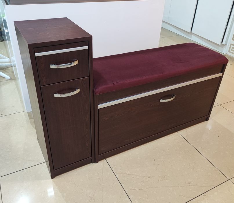 Solidna Szafka na buty.Kolor Mahoń. Siedzisko.