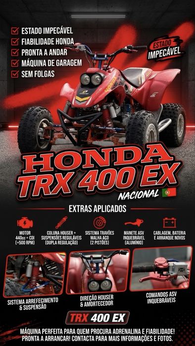 Honda TRX 400 EX (Nacional) - Kit 440cc, Houser, Arrow [Matriculada]