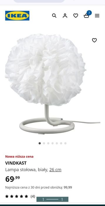 Vindkast nowa lampa lampka stołowa nocna ikea