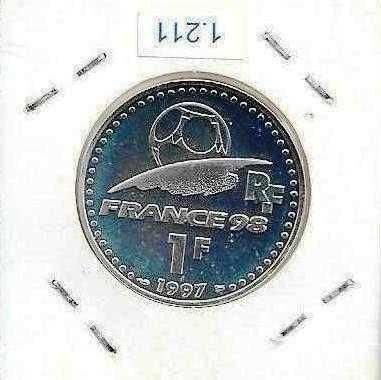 França - - 1 Franc - 1998 -  Futebol - França ’98 -  Moeda de Prata