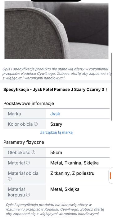 Fotel podnóżek jysk pomose szary