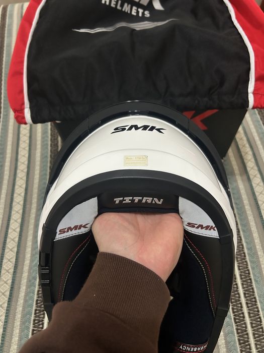 Capacete SMK Tiran Slick White GL100