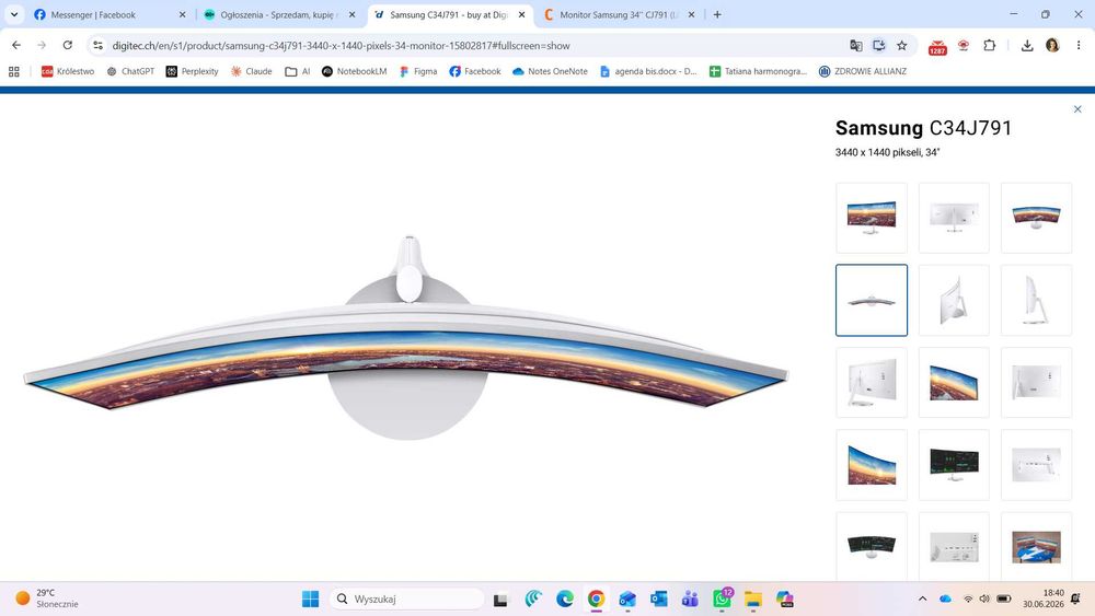 Monitor Samsung C34J791 - zepsuty! PŁACISZ, ILE CHCESZ