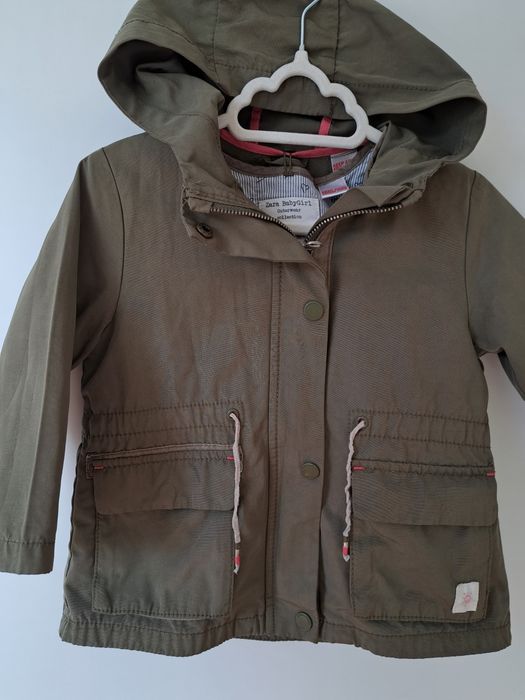 Zara kurtka wiosenna dziewczęca parka 86/92 khaki wiosna lato