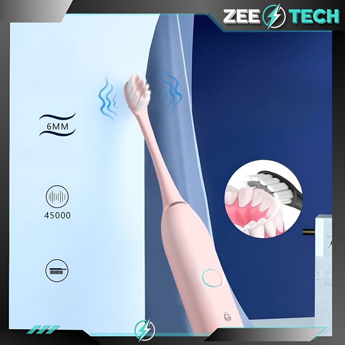 Szczoteczka Soniczna Elektryczna Do Zębów 6 Trybów Timer  + 4 Końcówki