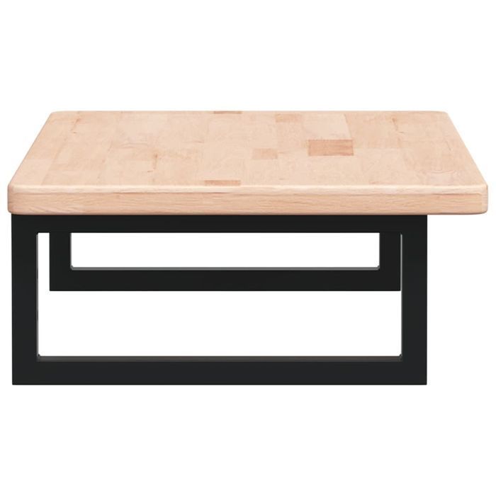 vidaXL Półka ścienna pod umywalkę, stal i lite drewno dębowe