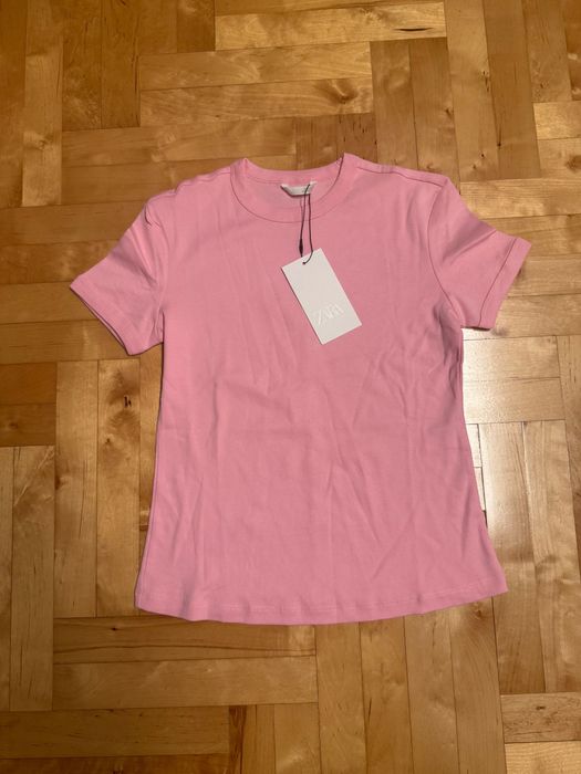 Różowa koszulka Zara roz. S