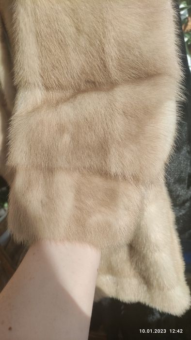 Шуба норка крем беж світла