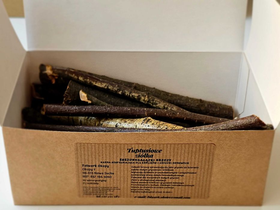 Gryzobox brzozowy - suszone gałązki brzozy dla królika i gryzonia 100g