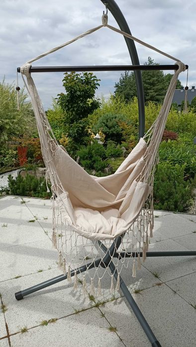 Fotel, hamak wiszący w stylu boho